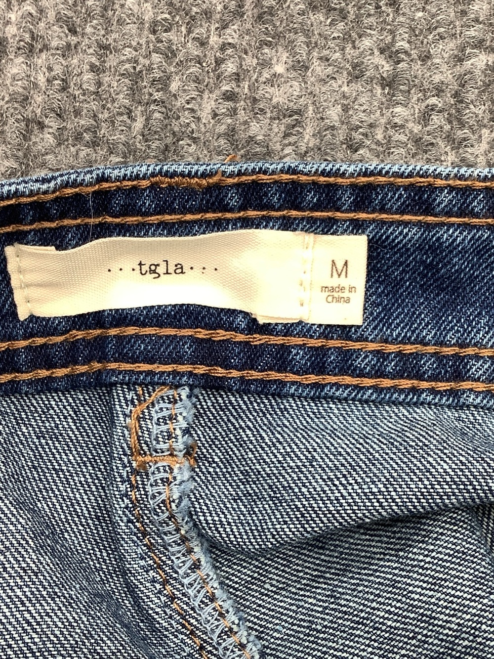 TGLA Denim Cargo Mini Skirt in Blue - Picture 3 of 5